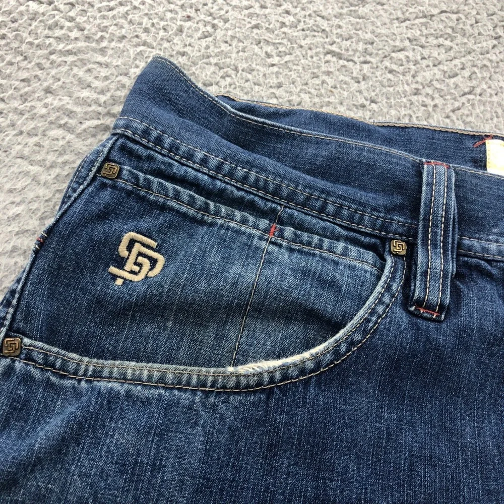 VTG State Property Jean Mens 36x30 Blue Baggy Skater Wide Leg Hip Hop Y2K Grunge